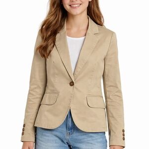 Tommy Hilfiger Girl’s Size 14 Beige Blazer Suit Jacket Lined Single-Breasted